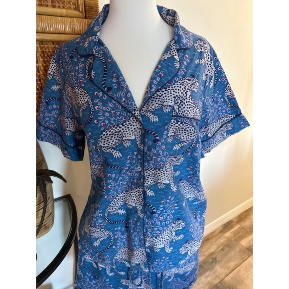 PRINTFRESH SHORT SLEEVE BAGHEERA PAJAMA SET L BLUE/ INK - Picture 2 of 10
